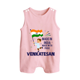 Made in India Little Patriot Button Romper - BABY PINK - New Born (Chest 18")