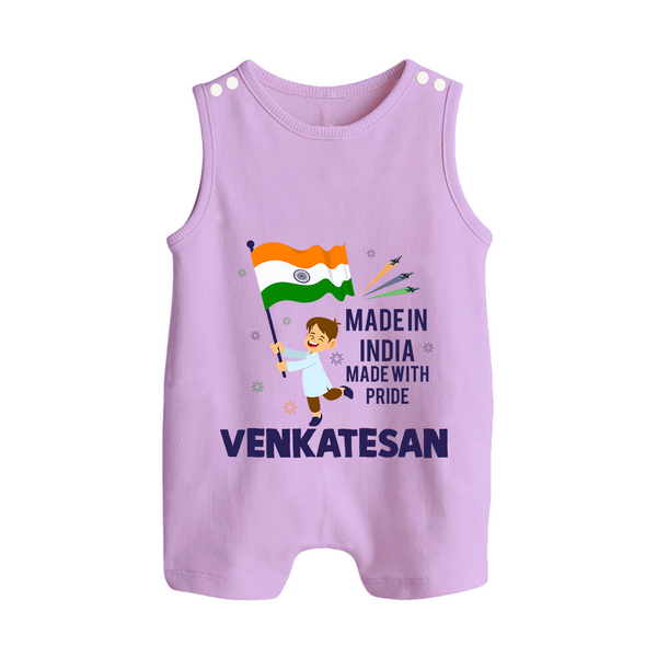 Made in India Little Patriot Button Romper - LILAC - New Born (Chest 18")
