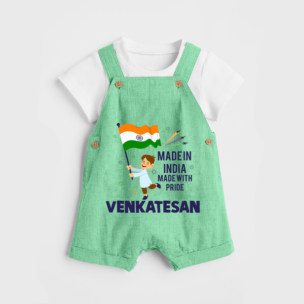Made in India Made with Pride Customized Kid Dungaree - GREEN - 0 - 5 Months Old (Chest 18")