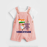 Made in India Made with Pride Customized Kid Dungaree - PEACH - 0 - 5 Months Old (Chest 18")