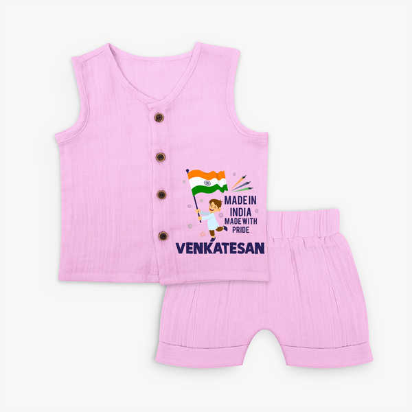 Made in India Made with Pride Customized Kid Jabla Set - BABY PINK - 0 - 3 Months Old (Chest 9.8")