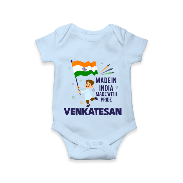 Made in India Little Patriot Romper - BABY BLUE - New Born (Chest 14")