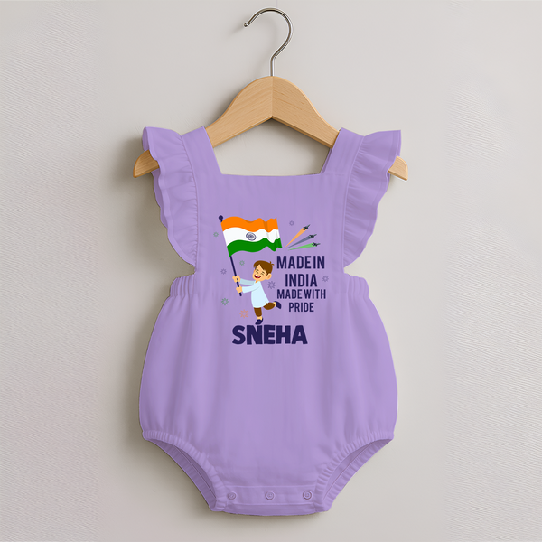 Made in India Made with Pride Customized   Romper Frock - LILAC - 0 - 3 Months Old (Chest 19")