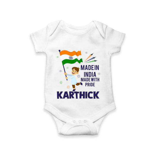 Made in India Little Patriot Romper - WHITE - New Born (Chest 14")