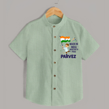 Made in India Little Patriot Shirt - MINT GREEN - 0 - 6 Months Old (Chest 23")