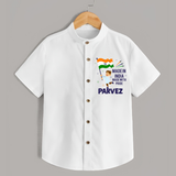 Made in India Little Patriot Shirt - WHITE - 0 - 6 Months Old (Chest 23")