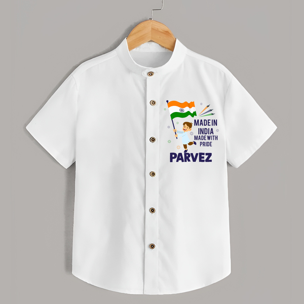 Made in India Little Patriot Shirt - WHITE - 0 - 6 Months Old (Chest 23")