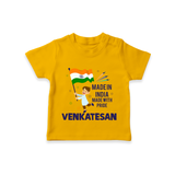 Made in India Made with Pride Customized Kid T-Shirt - CHROME YELLOW - 0-5 Months Old (Chest 17")