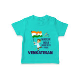 Made in India Made with Pride Customized Kid T-Shirt - TEAL - 0-5 Months Old (Chest 17")