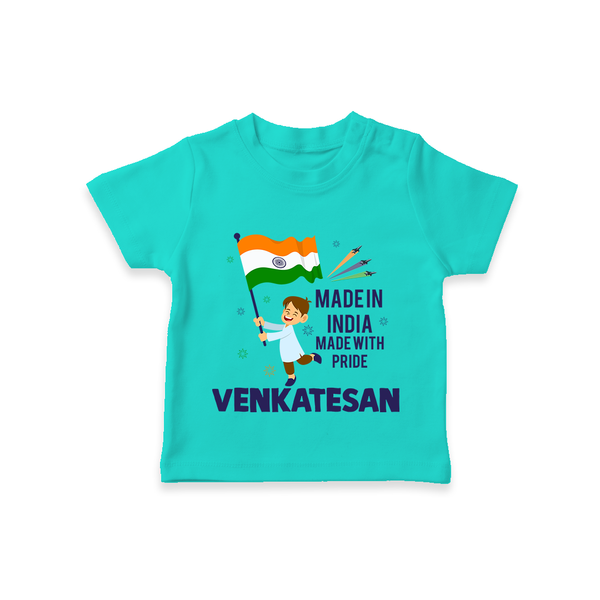 Made in India Little Patriot T Shirt - TEAL - 0-5 Months Old (Chest 17")