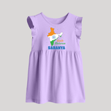 Vande Mataram India Map Baby Frock - LILAC - 0 - 3 Months Old (Chest 17")
