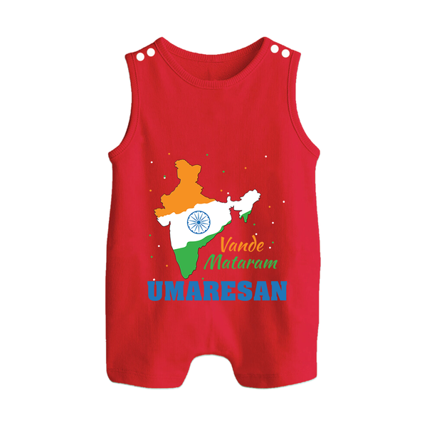 Vande Mataram Personalised Baby Romper Suit - RED - 0 - 5 Months Old (Chest 18")