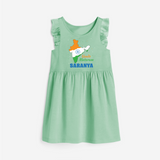 Vande Mataram Personalised Frock - MINT GREEN - 1 - 2 Years Old (Chest 22" , Full Length 22")