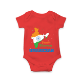 Vande Mataram Personalised Baby Romper - RED - New Born (Chest 14")