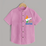 Vande Mataram India Map Shirt - BABY PINK - 0 - 6 Months Old (Chest 23")