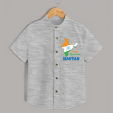 Vande Mataram India Map Shirt - GREY - 0 - 6 Months Old (Chest 23")