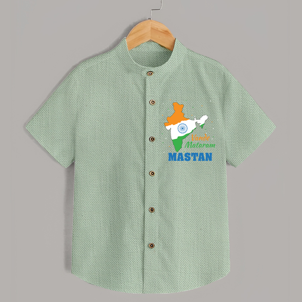 Vande Mataram India Map Shirt - MINT GREEN - 0 - 6 Months Old (Chest 23")
