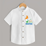 Vande Mataram India Map Shirt - WHITE - 0 - 6 Months Old (Chest 23")