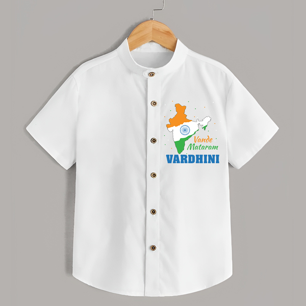Vande Mataram Personalised Kid Shirt - WHITE - 0 - 6 Months Old (Chest 23")