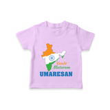 Vande Mataram Personalised Kid T-Shirt - LILAC - 0-5 Months Old (Chest 17")