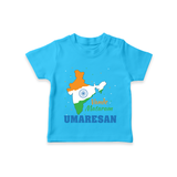 Vande Mataram India Map T Shirt - SKY BLUE - 0-5 Months Old (Chest 17")