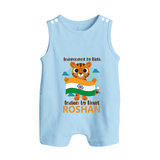 Indian by Heart Tiger Pride Button Romper - BABY BLUE - New Born (Chest 18")