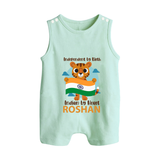 Indian by Heart Tiger Pride Button Romper - MINT GREEN - New Born (Chest 18")