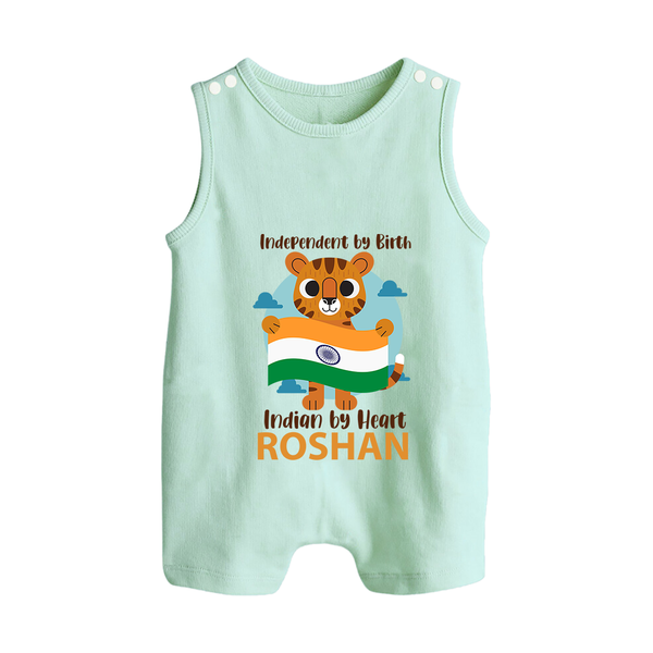 Indian by Heart Tiger Pride Button Romper - MINT GREEN - New Born (Chest 18")