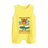 Indian by Heart Tiger Pride Button Romper - PASTEL YELLOW - New Born (Chest 18")