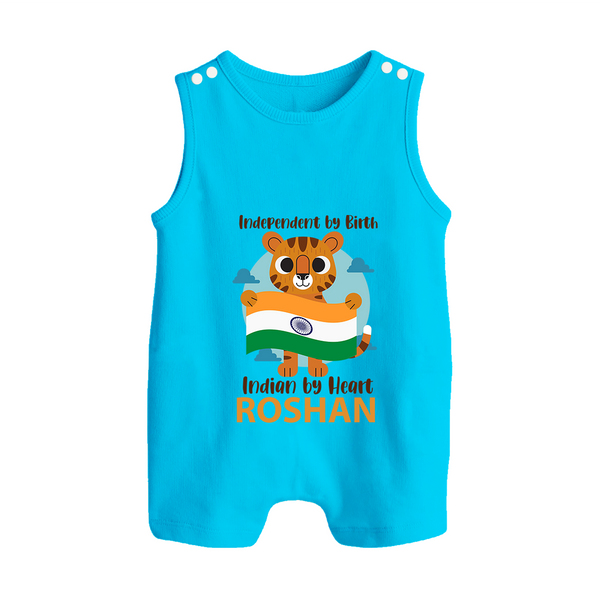 Indian by Heart Tiger Pride Button Romper - SKY BLUE - New Born (Chest 18")