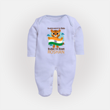 Indian by Heart Tiger Pride Full Body Suit - BABY BLUE - New Born (Chest 7.5")