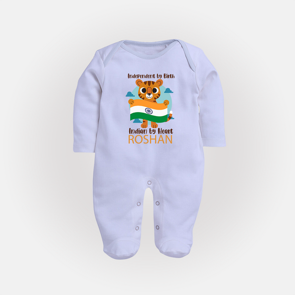 Indian by Heart Tiger Pride Full Body Suit - BABY BLUE - New Born (Chest 7.5")
