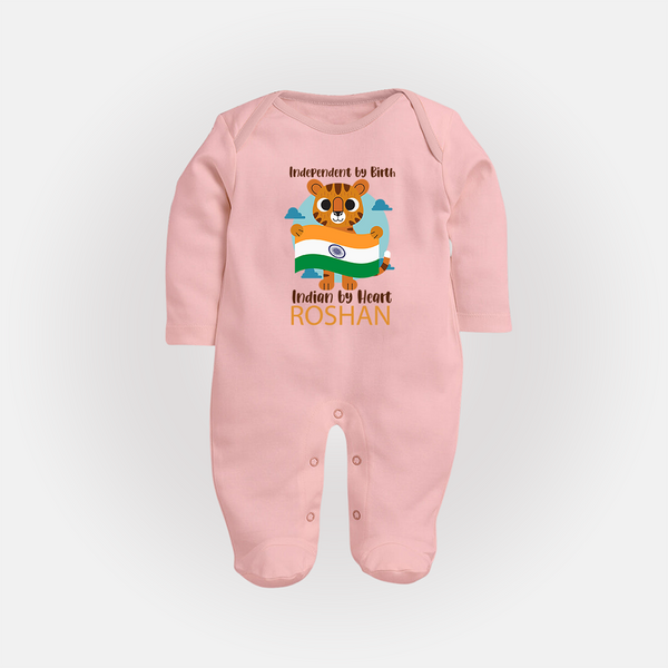 Indian by Heart Tiger Pride Full Body Suit - BABY PINK - New Born (Chest 7.5")