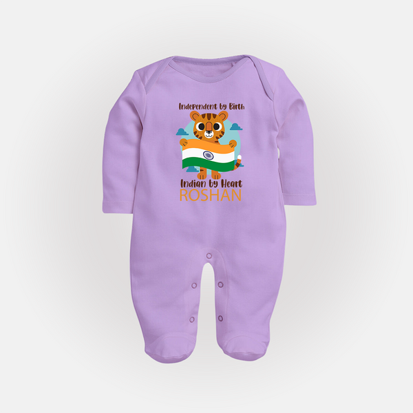 Indian by Heart Tiger Pride Full Body Suit - LILAC - New Born (Chest 7.5")