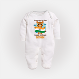 Indian by Heart Tiger Pride Full Body Suit - WHITE - New Born (Chest 7.5")