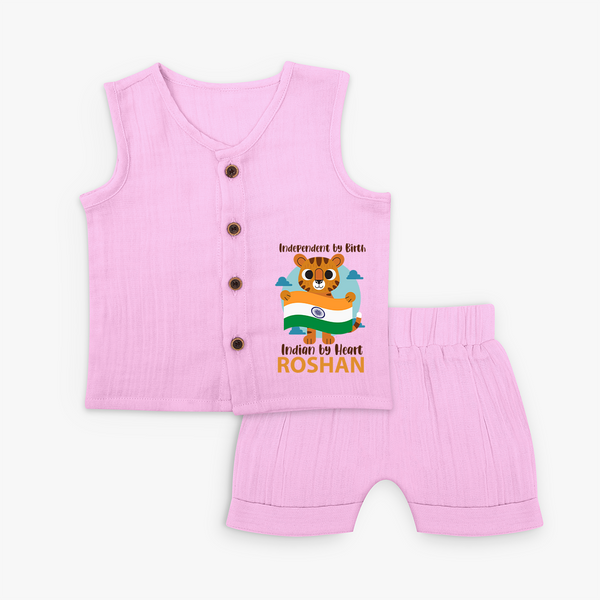 Indian by Heart Tiger Pride Jabla Set - BABY PINK - 0 - 3 Months Old (Chest 9.8")