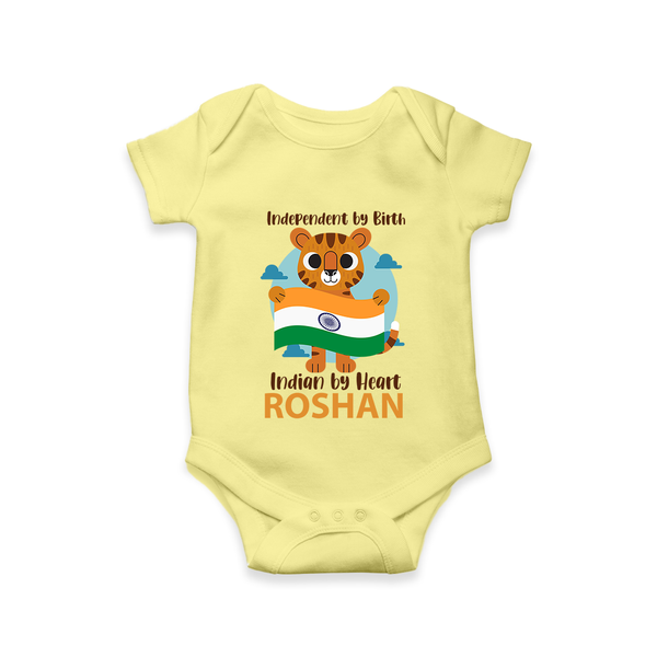 Indian by Heart Tiger Pride Romper - PASTEL YELLOW - New Born (Chest 14")