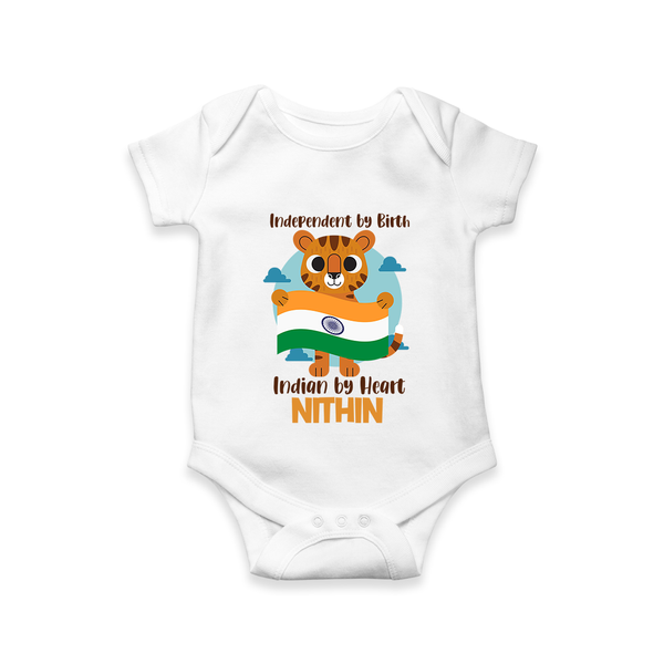 Indian by Heart Tiger Pride Romper - WHITE - New Born (Chest 14")