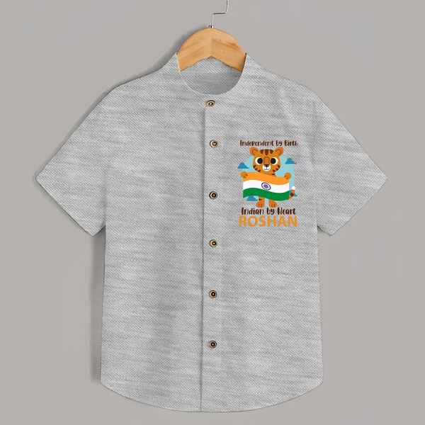 Indian by Heart Tiger Pride Shirt - GREY - 0 - 6 Months Old (Chest 23")