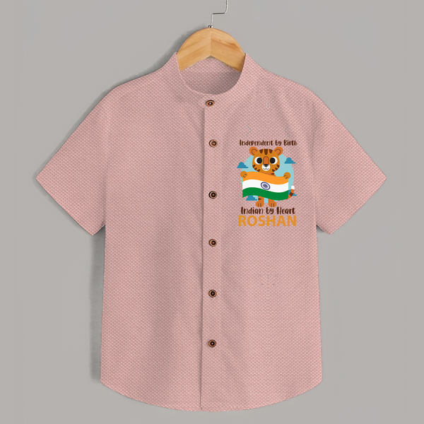 Indian by Heart Tiger Pride Shirt - PEACH - 0 - 6 Months Old (Chest 23")