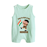 Spirit of 1947 Little Soldier Button Romper - MINT GREEN - New Born (Chest 18")
