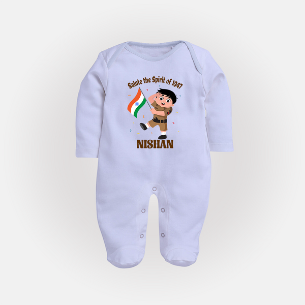 Spirit of 1947 Little Soldier Full Body Suit - BABY BLUE - New Born (Chest 7.5")