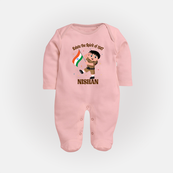 Spirit of 1947 Little Soldier Full Body Suit - BABY PINK - New Born (Chest 7.5")