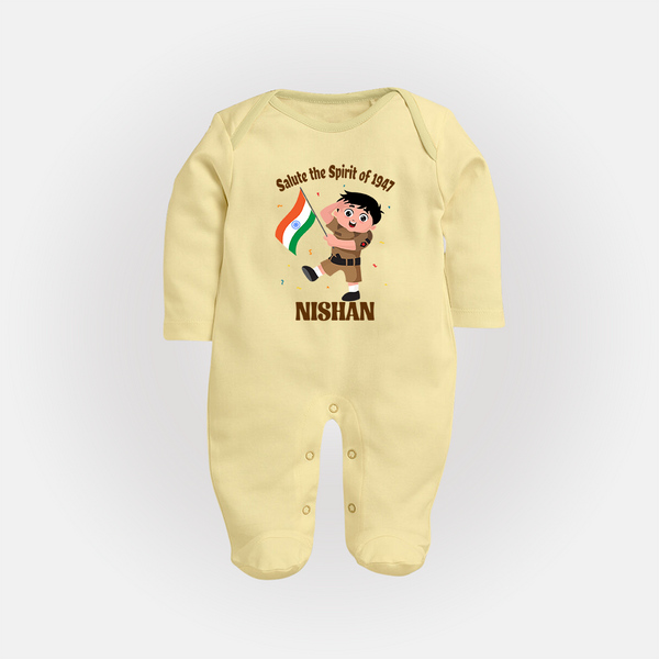Spirit of 1947 Little Soldier Full Body Suit - PASTEL YELLOW - New Born (Chest 7.5")