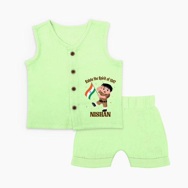 Spirit of 1947 Little Soldier Jabla Set - PASTEL GREEN - 0 - 3 Months Old (Chest 9.8")