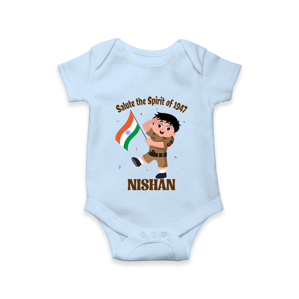 Spirit of 1947 Little Soldier Romper - BABY BLUE - New Born (Chest 14")