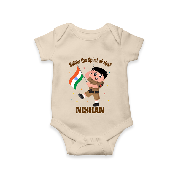 Spirit of 1947 Little Soldier Romper - IVORY - New Born (Chest 14")