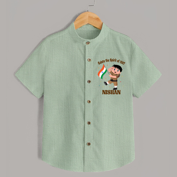 Spirit of 1947 Little Soldier Shirt - MINT GREEN - 0 - 6 Months Old (Chest 23")