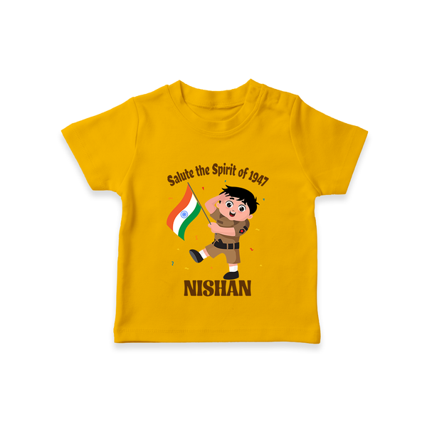 Spirit of 1947 Little Soldier T Shirt - CHROME YELLOW - 0-5 Months Old (Chest 17")