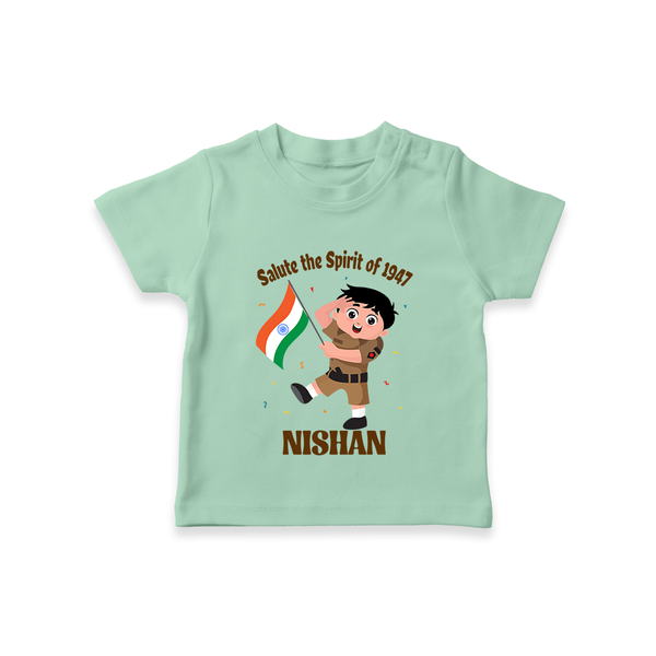Spirit of 1947 Little Soldier T Shirt - MINT GREEN - 0-5 Months Old (Chest 17")